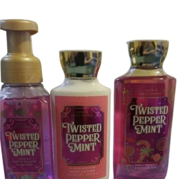 Bath and Body Works Twisted Peppermint Shower Gel, Lotion and Hand Soap - Picture 1 of 8